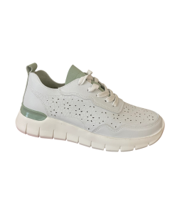 Grunland sneaker Sc0196 f6 Scarpa Donna pelle bianca traforata allacciata superleggera estraibile