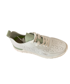 Grunland sneaker Sc0196 f6 Scarpa Donna pelle bianca traforata allacciata superleggera estraibile