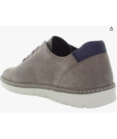 LUMBERJACK SNEAKER  SMI 7512 Gino uomo pelle laserata GRIGIOBEIGE blu traspirante plantare estraibile memory