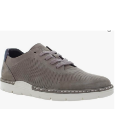 LUMBERJACK SNEAKER  SMI 7512 Gino uomo pelle laserata GRIGIOBEIGE blu traspirante plantare estraibile memory