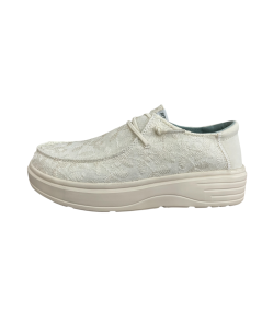 Mocassino allacciato PITAS BLOOM tessuto grezzo suola rialzata la moda comoda