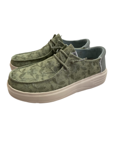 Mocassino allacciato PITAS BLOOM tessuto grezzo salvia suola rialzata la moda comoda