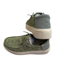 Mocassino allacciato PITAS BLOOM tessuto grezzo salvia suola rialzata la moda comoda