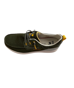 Mocassino allacciato PITAS BAY tessuto grezzo MILITARE  suola rialzata la moda comoda