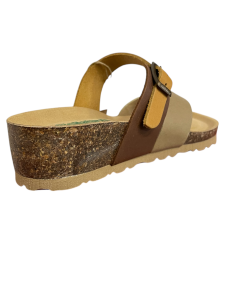 Ciabatta infradito BioNatura 12A456-1-NAM2306 pellame nabuk naturale giallo arancio Suola confort