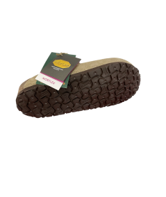 Ciabatta chiusa BioNatura 11VEGASRX-I-SCTA  pellame Scamosciato taupe Suola confort in VIBRAM fibbia novita