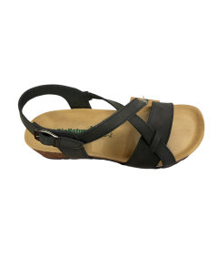 Sandalo BioNatura 12A 826-I-MLUXPL pellame naturale ingrassato Cuoio oro  suola confort