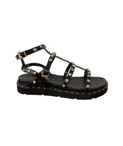 SANDALO L'eleganza PATRIZIA PEPE PPJ340 pelle con stras suola classica con plantare