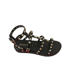 SANDALO L'eleganza PATRIZIA PEPE PPJ340 pelle con stras suola classica con plantare
