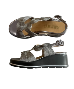SANDALI ZEPPA KEYS K- zeppa laccio classico tomaia avvolgente senza  ACCESSORIO color asfalto