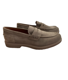 Mocassino sfoderato Nero Giardini E500610 camoscio naturale argilla suola leggera