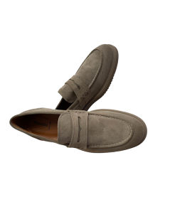 Mocassino sfoderato Nero Giardini E500610 camoscio naturale argilla suola leggera