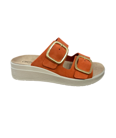ciabatta donna Grunland Dida CE0461 mattone  suola rialzata plantare estraibile