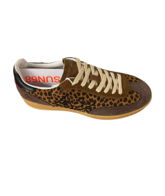 Sneakers SUN 68 donna 45241 camoscio marrone animal rip argento A.I 25-26 EDIZ LIMITATA