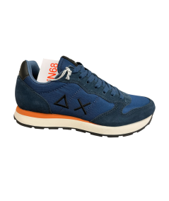 Sneakers SUN 68 UOMO Z5101 Camoscio e tessuto azzutto blu scuro arancio traspiranti