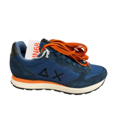 Sneakers SUN 68 UOMO Z5101 Camoscio e tessuto azzutto blu scuro arancio traspiranti