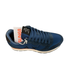 Sneakers SUN 68 UOMO Z5101 Camoscio e tessuto azzutto blu scuro arancio traspiranti