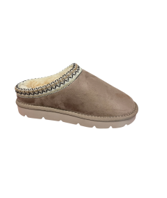 ciabatta donna Grunland GHAB CI0291 ALCANTARA TAUPE FELPATA   plantare anatomico lana suola rialzata soft