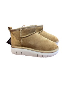 scarpa stivaletto linea ugg donna Grunland po1804 camoscio cuoio FELPATA   plantare anatomico lana suola rialzata soft