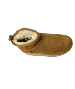 scarpa stivaletto linea ugg donna Grunland po1804 camoscio cuoio FELPATA   plantare anatomico lana suola rialzata soft