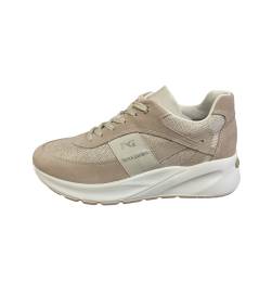 Nero Giardini 615182  Sneakers camoscio Femm rip lino lurex allacciato plantare in memory estraibile