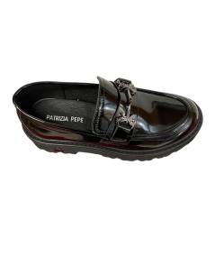 Mocassino PATRIZIA PEPE PPJ962 in Pelle abrasivata nera  sula classica cararmato