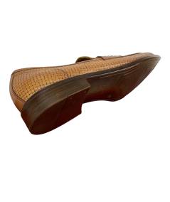 Mocassino uomo estivo  nicola benson 80173 pellame stropicciato microforato cuoio