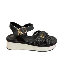 SANDALO L'eleganza formale di PATRIZIA PEPE Girl FIR PPJ392 pelle intrecciata suola rialzata  con plantare morbido
