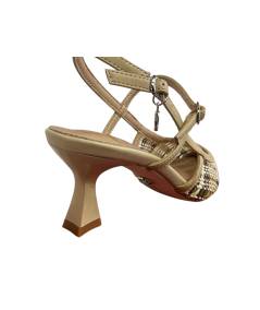 chanel- slingback tacco linea Venturi gold   gp980 beige intrecciato champagne