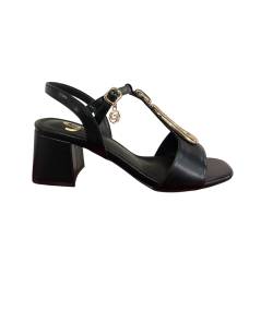 sandalo- donna tacco linea Venturi gold   FG09  NERA E ORO T 50