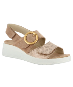 SANDALO donna Grunland DIRA Cse0196- taupe suola rialzata con 2-3 strap plantare estraibile