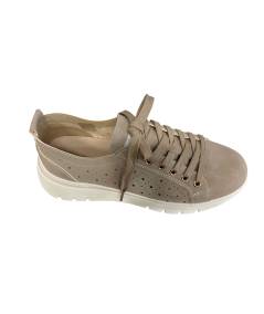 Grunland sneaker Sc6179 f6 Scarpa Donna pelle nabuk taupe traforata allacciata superleggera estraibile