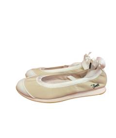 ballerina  Sneakers SUN 68 donna 36230  tessuto beoge riporto puntale biancobianco    P.E. 26 EDIZ LIMITATA
