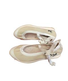 ballerina  Sneakers SUN 68 donna 36230  tessuto beoge riporto puntale biancobianco    P.E. 26 EDIZ LIMITATA