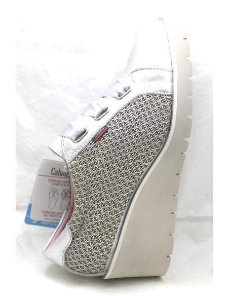 sneakers donna callaghan 24500 argento allacciata zeppa si adatta al piede