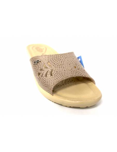 ciabatta fly flot in pelle T4047 beige confort