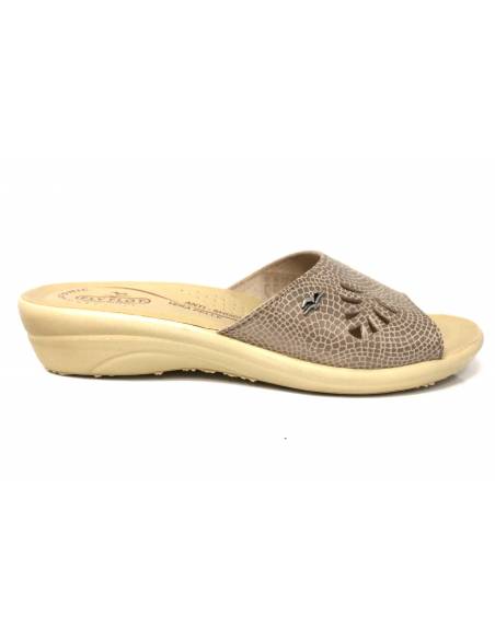 ciabatta fly flot in pelle T4047 beige confort