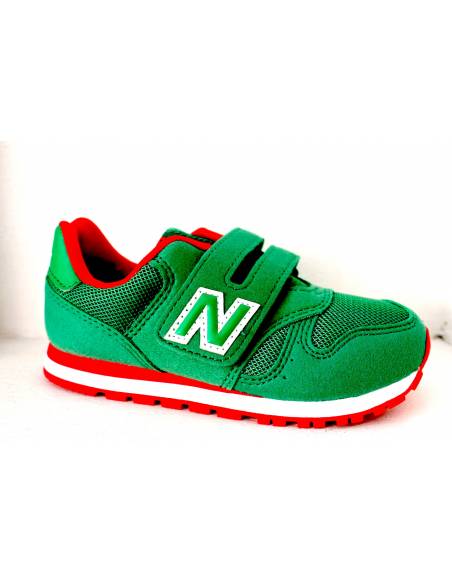 New Balance sneakers ragazzo 373 con strap verde rosso