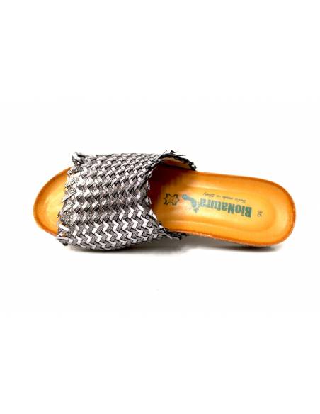 Ciabatta BioNatura 68 a 2040 pellame naturale intrecciato acciaio suola confort