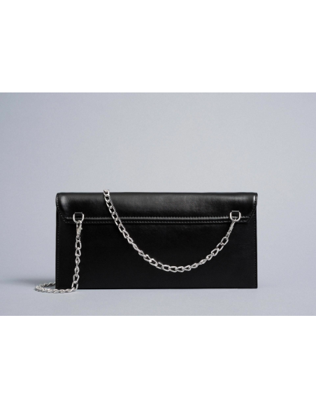 borsa Elegante   Nero Giardini  e pelle tecnico nero catena