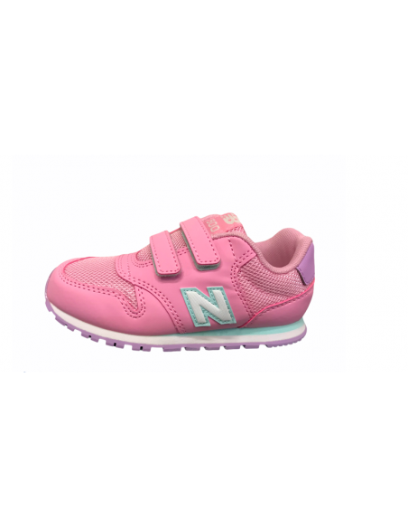 New Balance sneakers Bambina 500wno rosa con strap in tinta